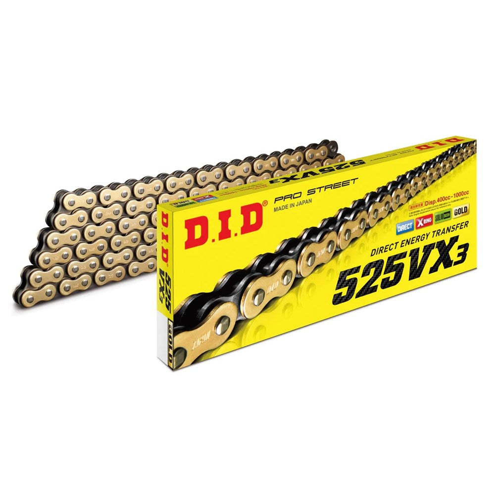 DID Pro Street X-Ring 525VX3 124ZB Chain Gold/Black