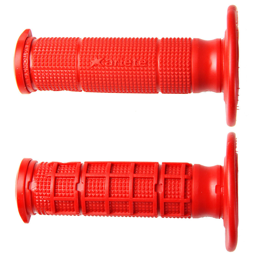 Ariete 55-026-21R Unity Half Waffle Off Road Hand Grips Red 115mm Closed End 02621/A-R