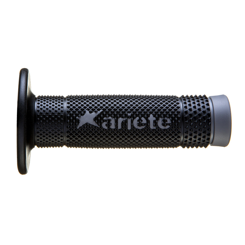 Ariete 55-026-43GRN Vulcan Off Road Hand Grips Black/Grey 115mm Closed End 02643-GRN