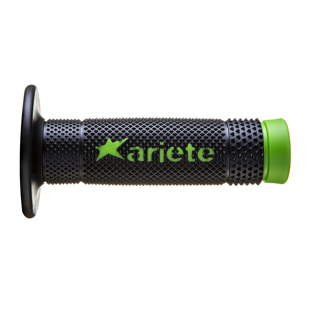 Ariete 55-026-43VN Vulcan Off Road Hand Grips Black/Green 115mm Closed End 02643-VN