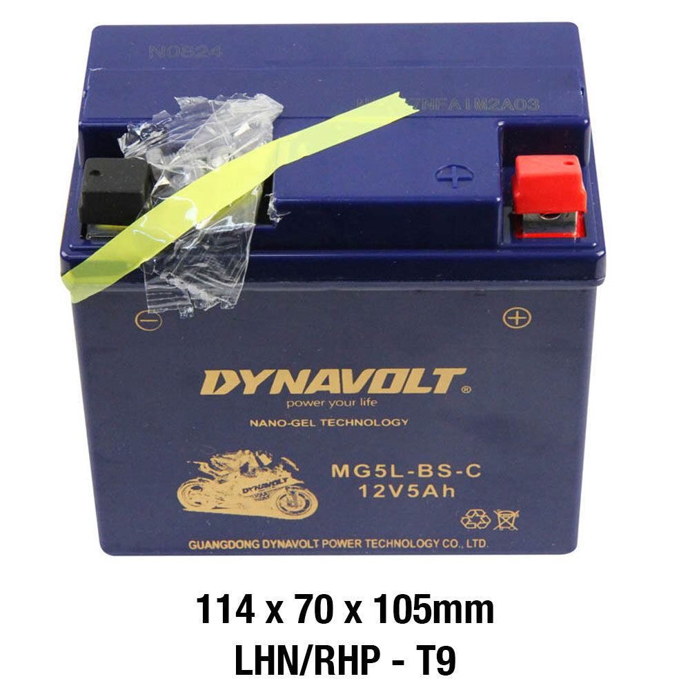 Dynavolt MG Series MG5L-BS-C 12 Volt 5Ah/CA 190 Nano Gel Battery