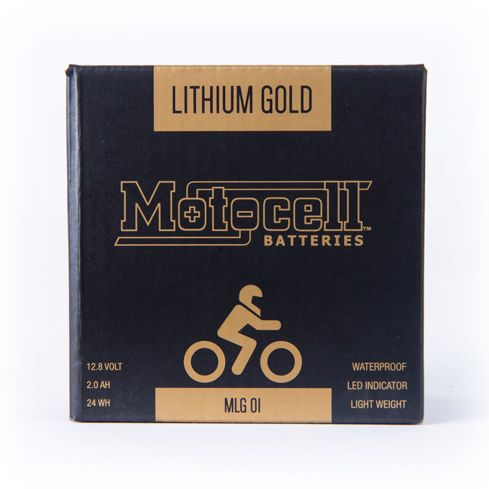 Motocell LIFEPO4 Series MLG01 12.8V 24WH Lithium Gold Battery