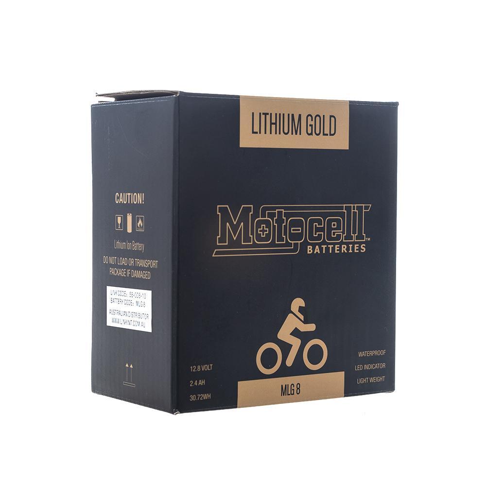 Motocell LIFEPO4 Series MLG8 12.8V 30.72WH Lithium Gold Battery