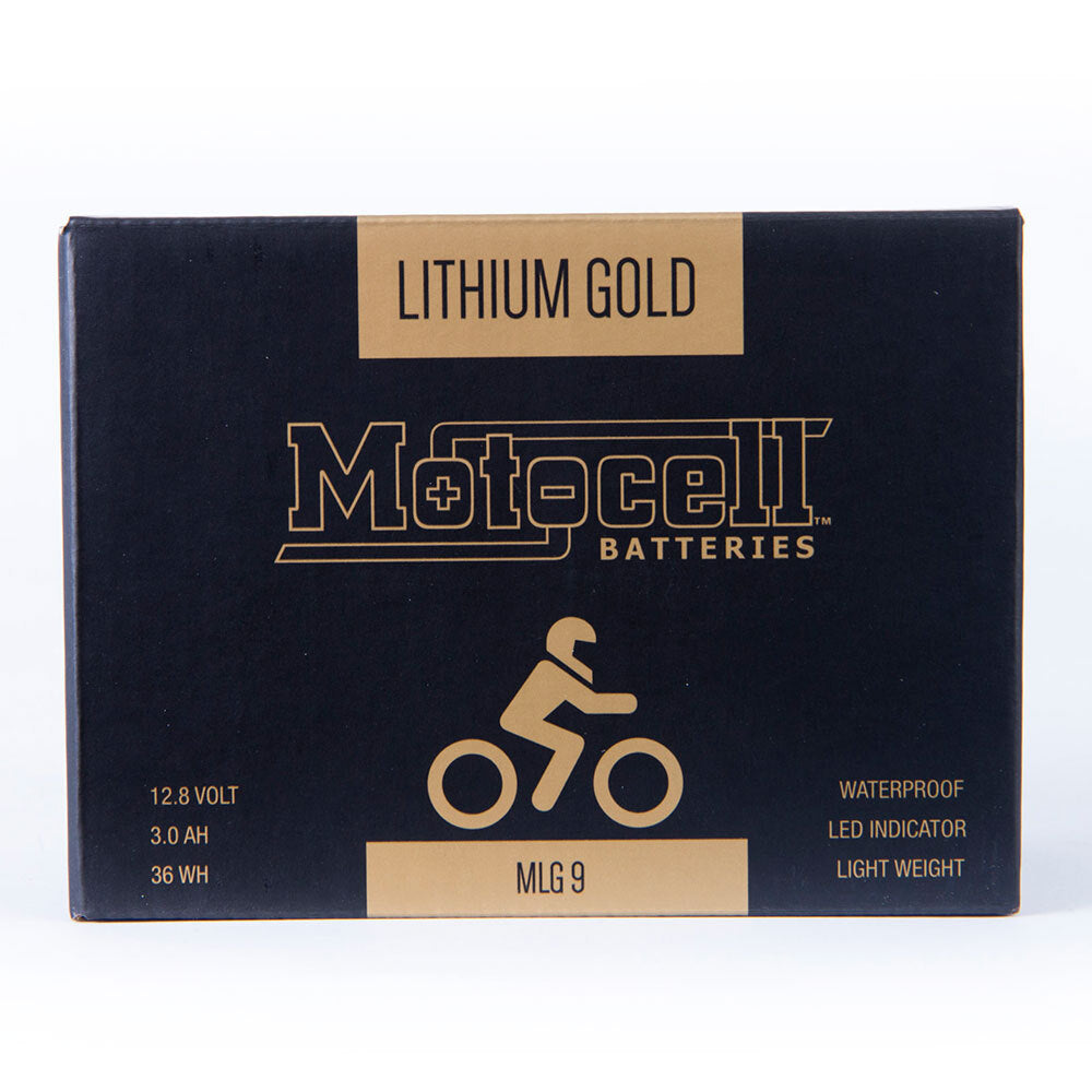 Motocell LIFEPO4 Series MLG9 12.8V 36WH Lithium Gold Battery