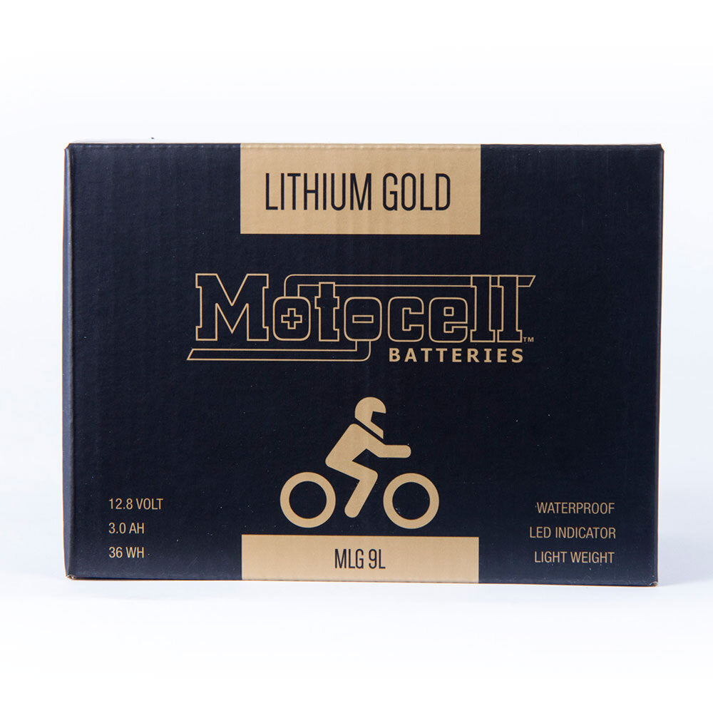 Motocell LIFEPO4 Series MLG9L 12.8V 36WH Lithium Gold Battery