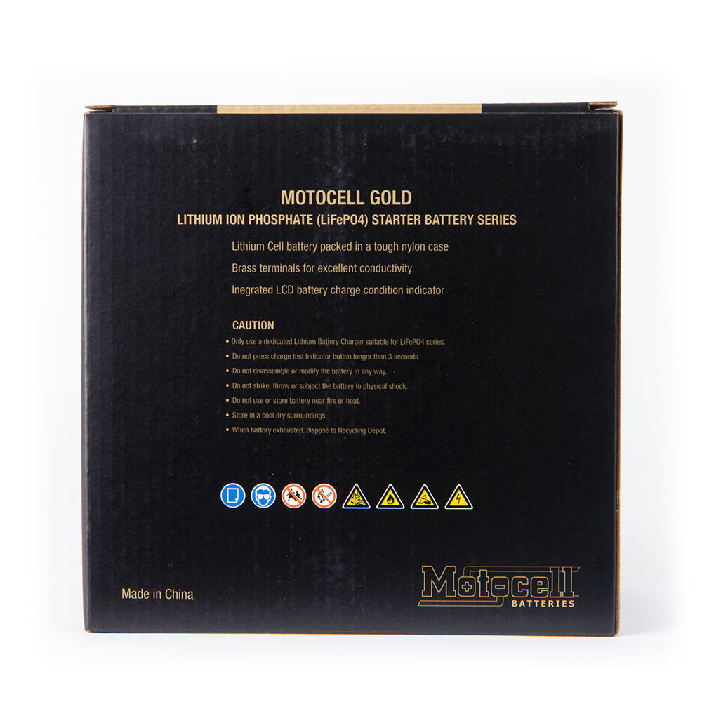 Motocell LIFEPO4 Series MLG18L 12.8V 60WH Lithium Gold Battery