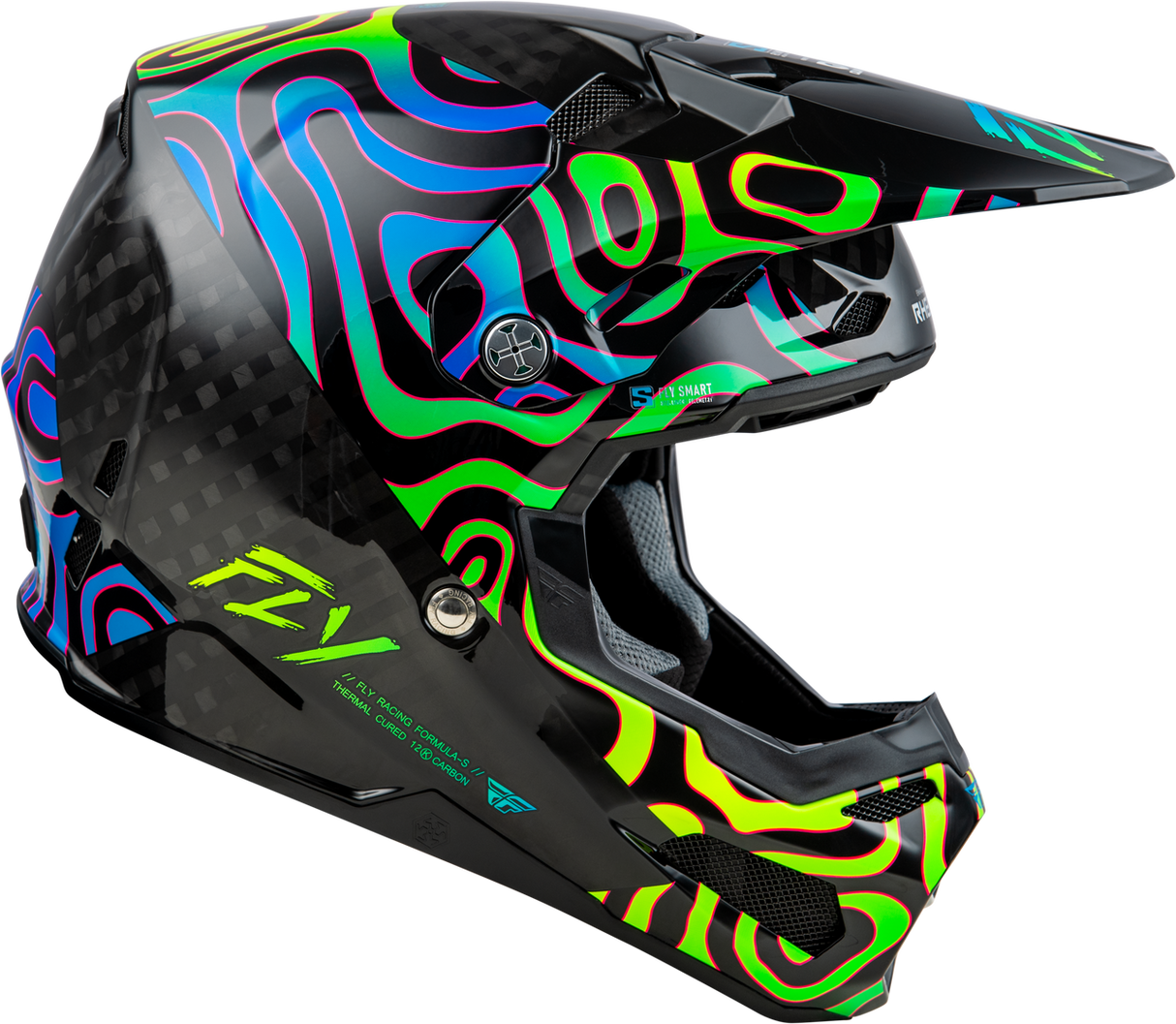 FLY Formula S Carbon Special Edition Zen Black Carbon/Blue/Yellow Helmet