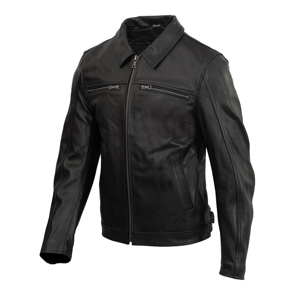 Merlin Kingsbury D3O Black Heritage Leather Jacket [Size: LG] [INTERNAL]