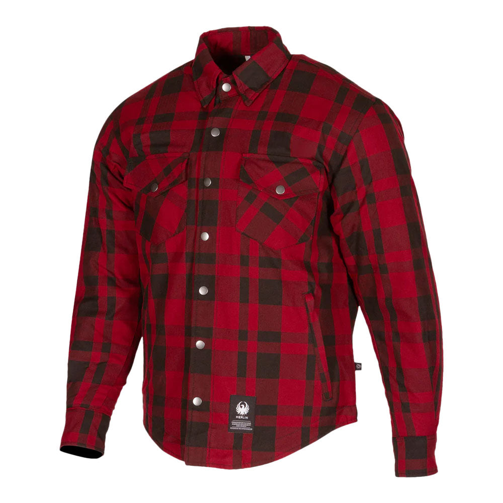 Merlin Axe Hydro Waterproof Red Leisure Moto Textile Riding Shirt