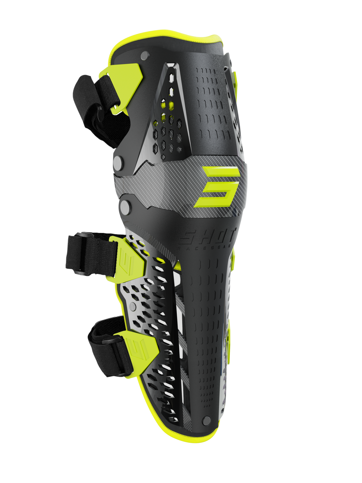 Shot Airflow Black/Yellow Knee Guards