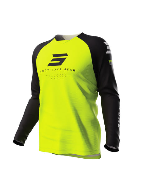 Shot Raw Escape Neon Yellow Kids Jersey - EasyR