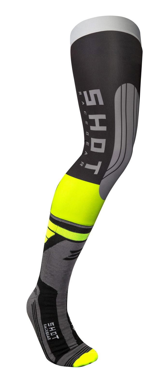 Shot Interceptor Neon Yellow Knee Brace Socks