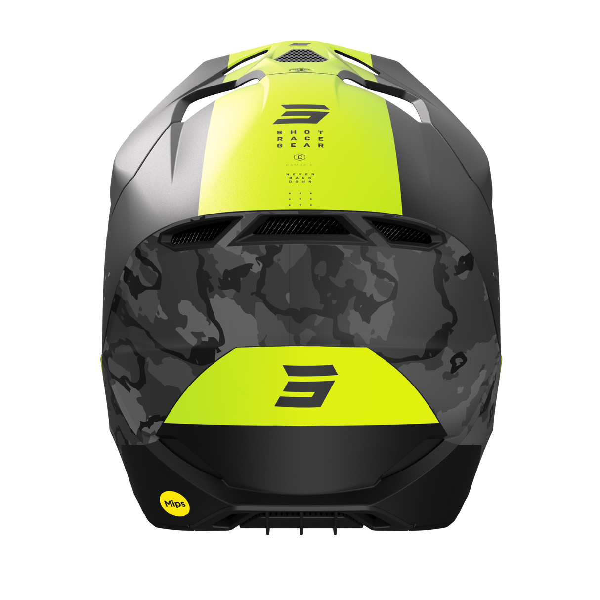 Shot Race Camo Matte Black/Neon Yellow MIPS Helmet