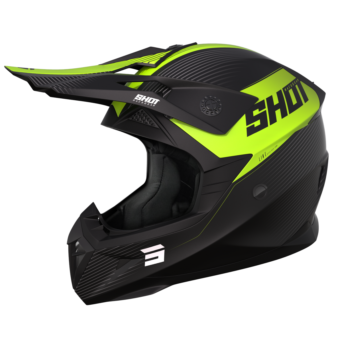 Shot Pulse Line Matte Neon Yellow Helmet - EasyR