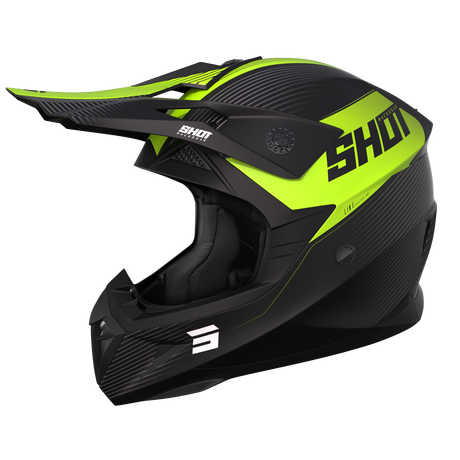 Shot Pulse Line Matte Neon Yellow Helmet - EasyR