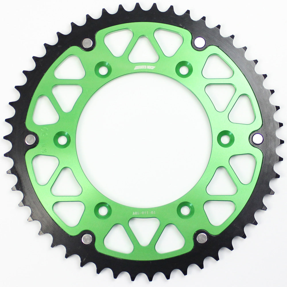 States MX 70-110-48V Fusion 48T Sprocket Green for Kawasaki