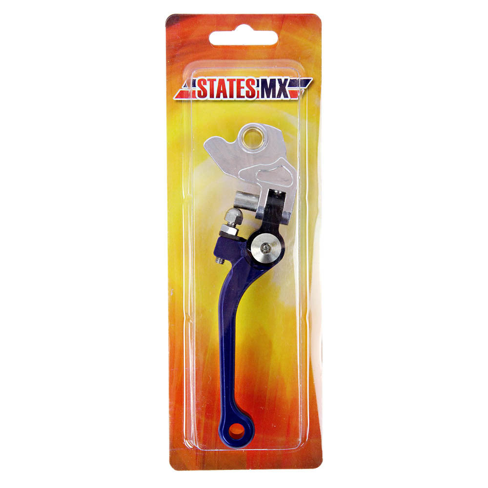 States MX 70-FFB-902B Fold & Flex Brake Lever Blue for Yamaha/Suzuki/Kawasaki