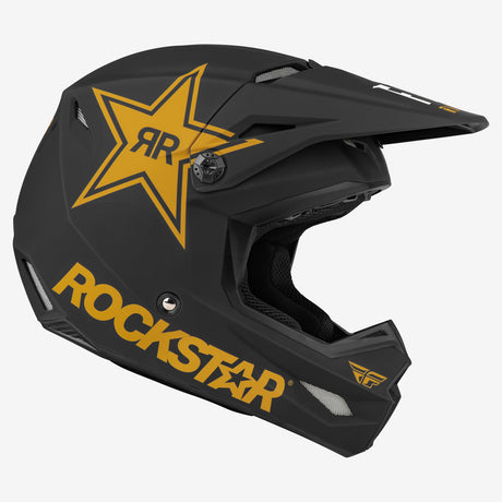 FLY 2023 Kinetic Rockstar Matte Black/Gold Helmet - EasyR