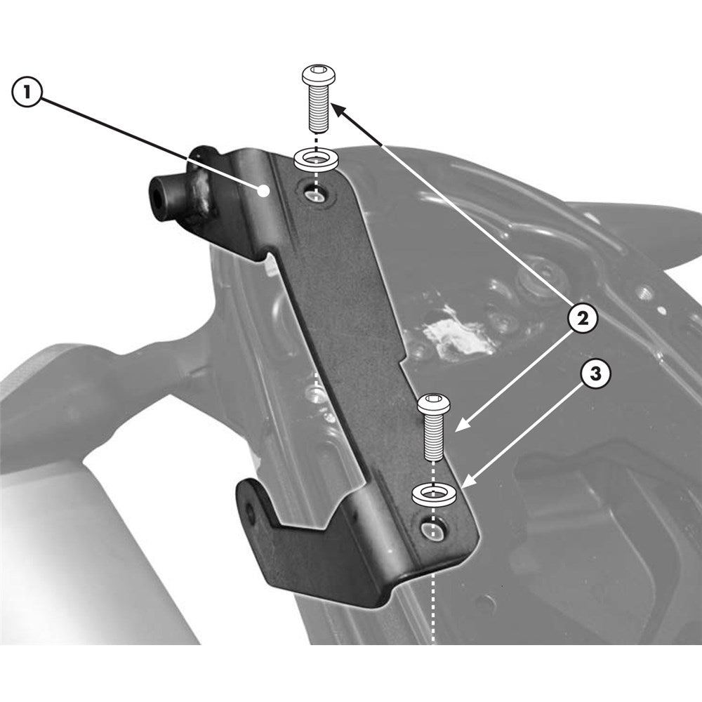 Givi 7400KIT Rear Rack Hardware Kit for Ducati Monster 696/Monster 796/Monster 1100 08-14/Monster 1100 Evo 11-12 w/T681 Saddlebag Holder without 780FZ Rear Rack