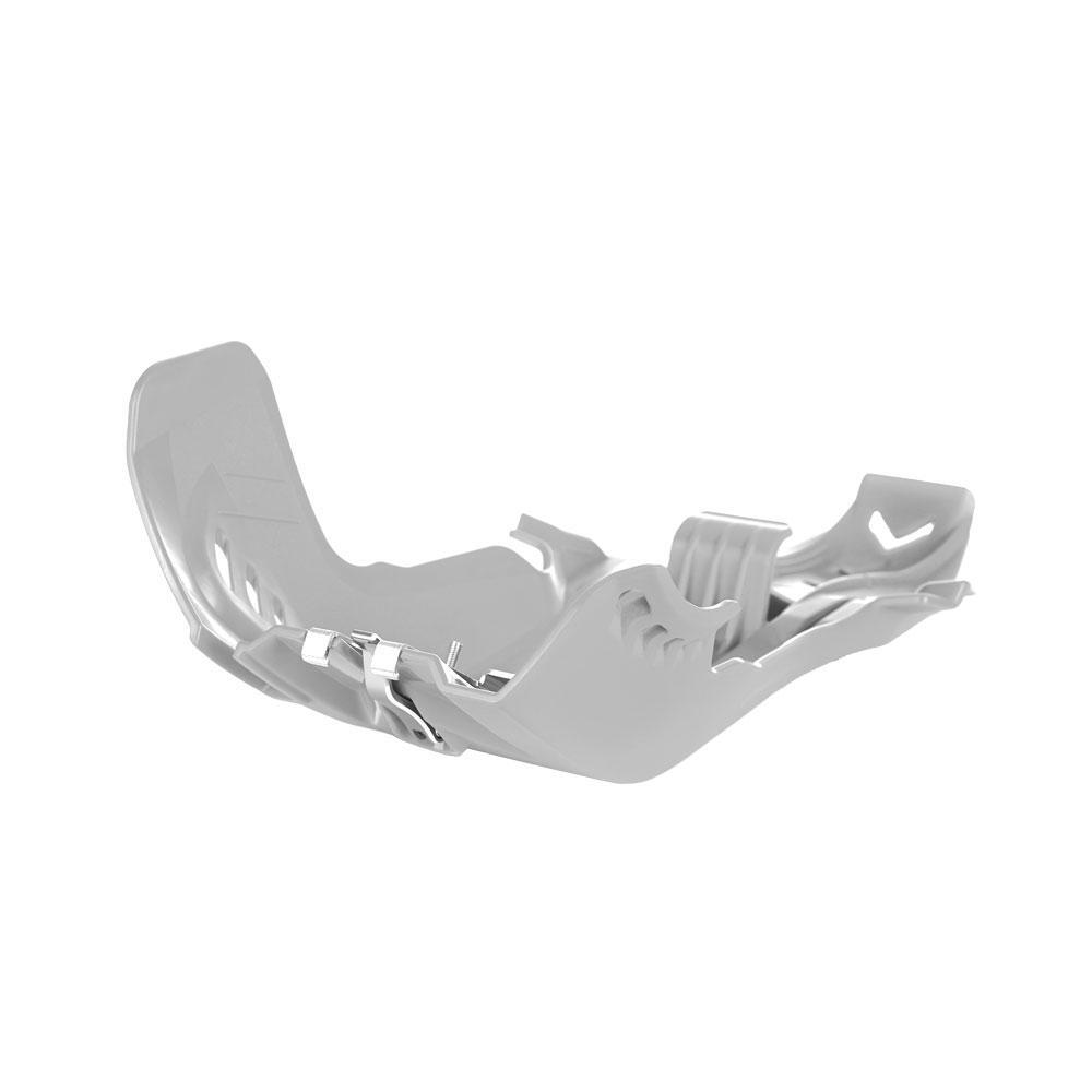 Polisport 75-847-20W Fortress Skid Plate w/Linkage Guard White for KTM SX 250 17-18/Husqvarna TC 250 17-18/TE 250/300 17-19