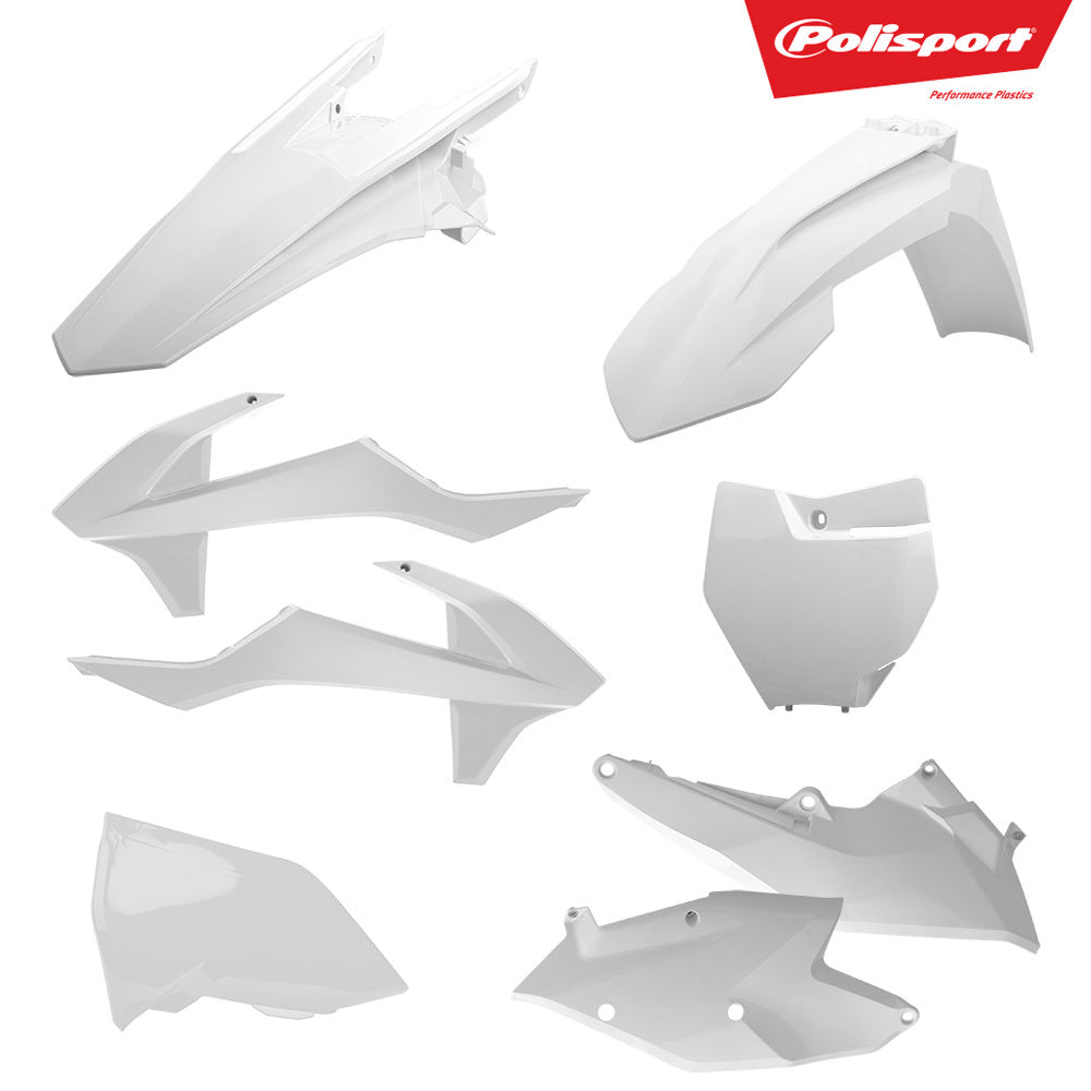 Polisport 75-907-08 Plastics MX Kit White for KTM EXC/EXC-F 17-19 Models