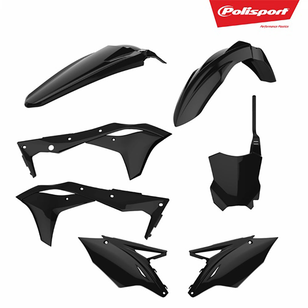 Polisport 75-907-15 Plastics MX Kit Black for Kawasaki KX250F 17-19