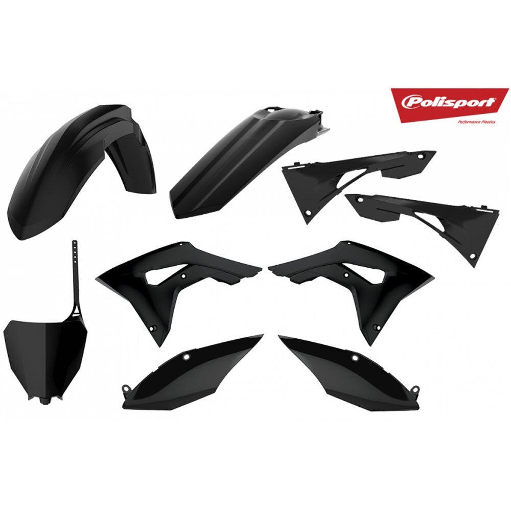 Polisport 75-907-21 Plastics MX Kit Black for Honda CRF250 18-20/CRF450R 17-20