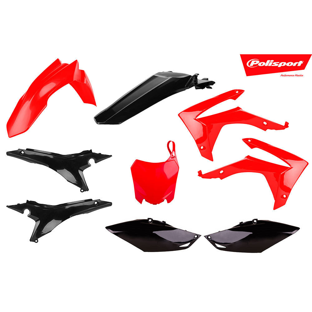 Polisport 75-908-32 Plastics MX Kit Red/Black for Honda CRF250 14-17/CRF450 13-16