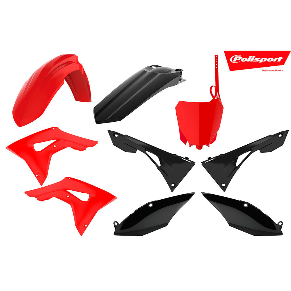 Polisport 75-908-33 Plastics MX Kit Red/Black for Honda CRF250 18-20/CRF450 17-20