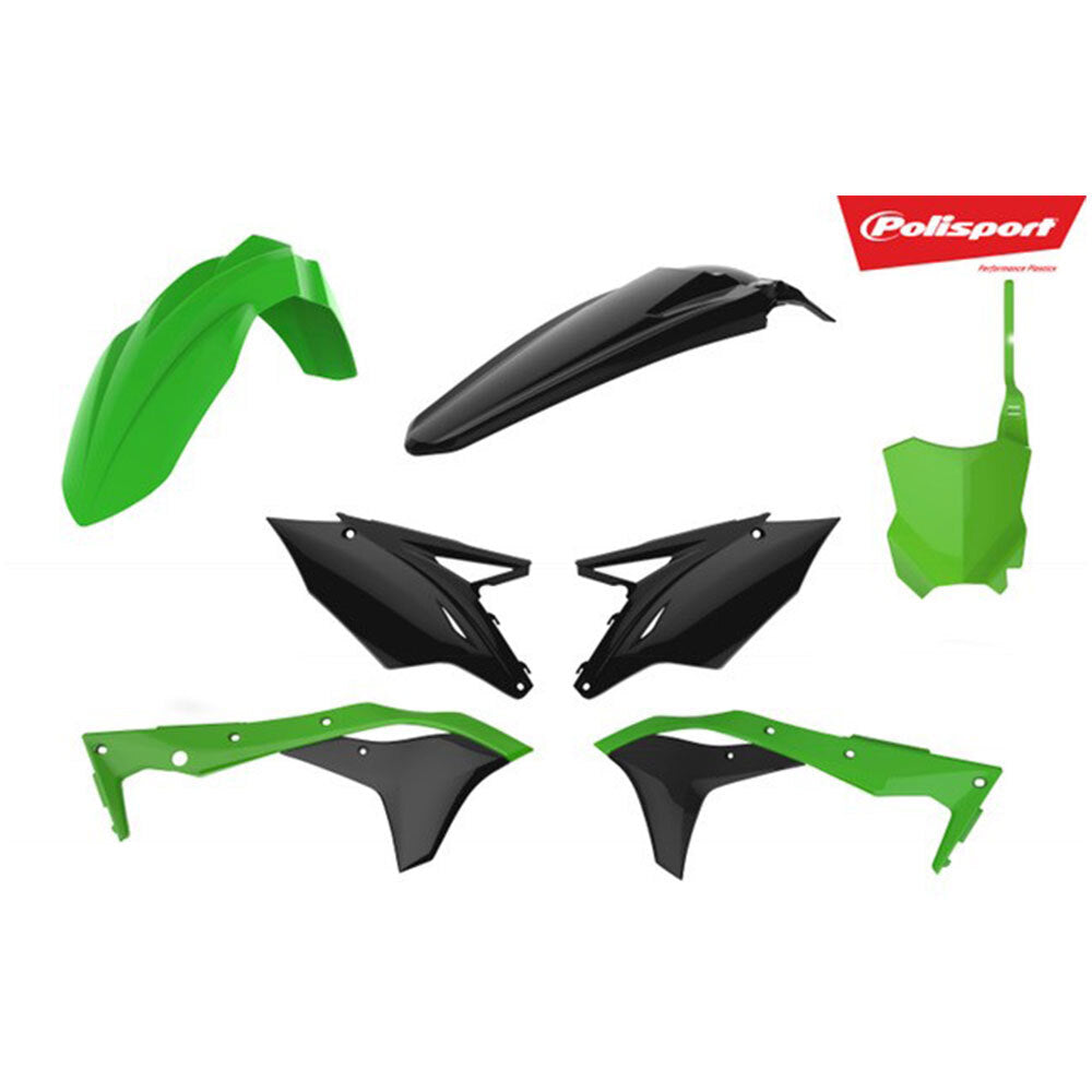 Polisport 75-908-36 Plastics MX Kit Green/Black for Kawasaki KX250F 17-20