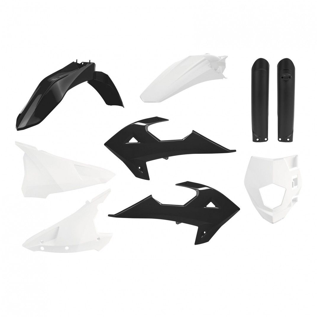 Polisport 75-910-37 Enduro Plastic Kit Black/White for Gas Gas EC/EC-F 18-20/Rieju MR 200/250/300 21-24