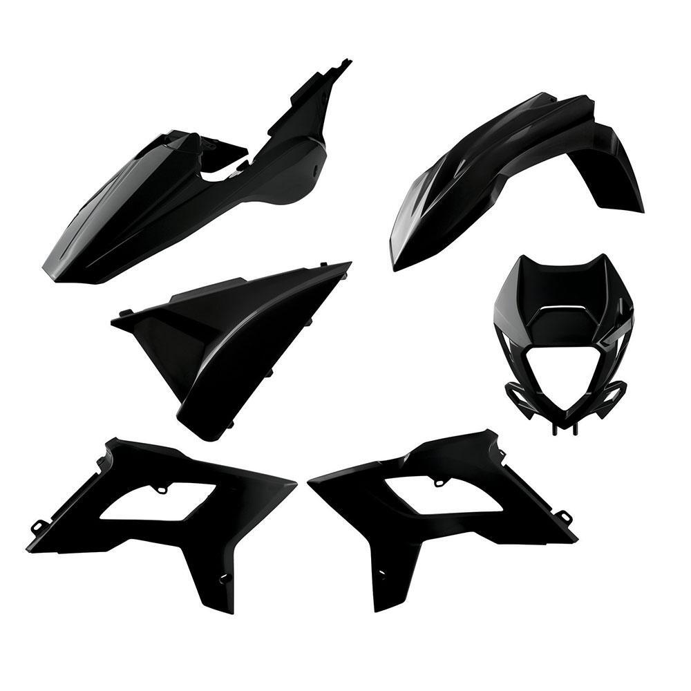 Polisport 75-910-77 Restyle Plastics MX Kit (Inc. Headlight Mask) Black for Beta RR 2T/4T 18-19