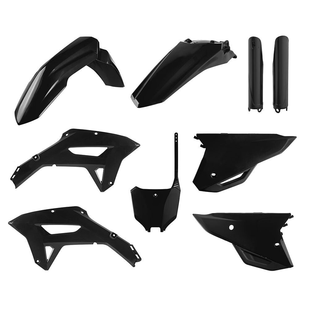 Polisport 75-910-94 Plastics Enduro Kit Black (Inc. Fork Guard Protectors) for Honda CRF250RX 22-24/CRF450RX 21-24