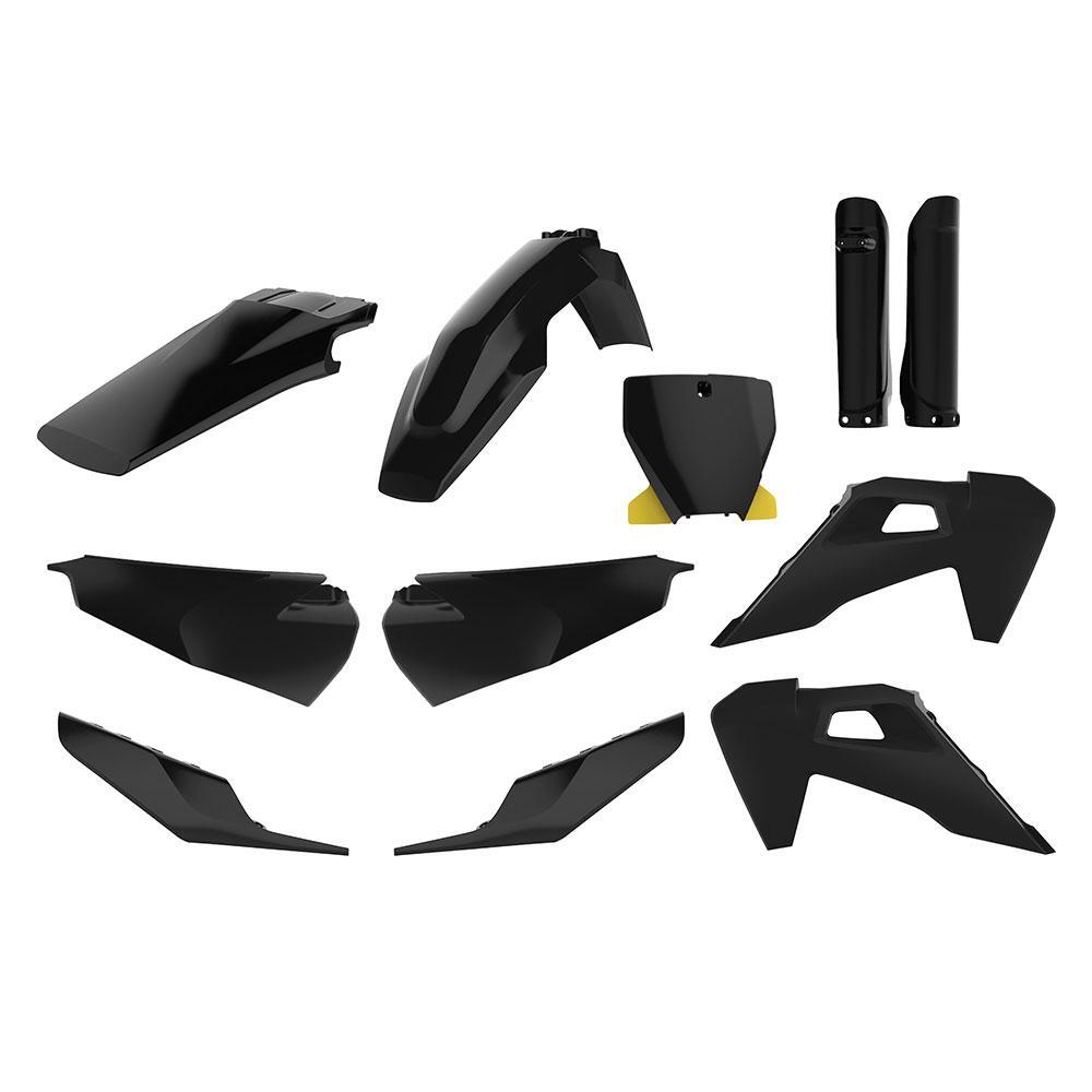 Polisport 75-911-22 Plastics MX Kit Black for Husqvarna TC/FC 19-22