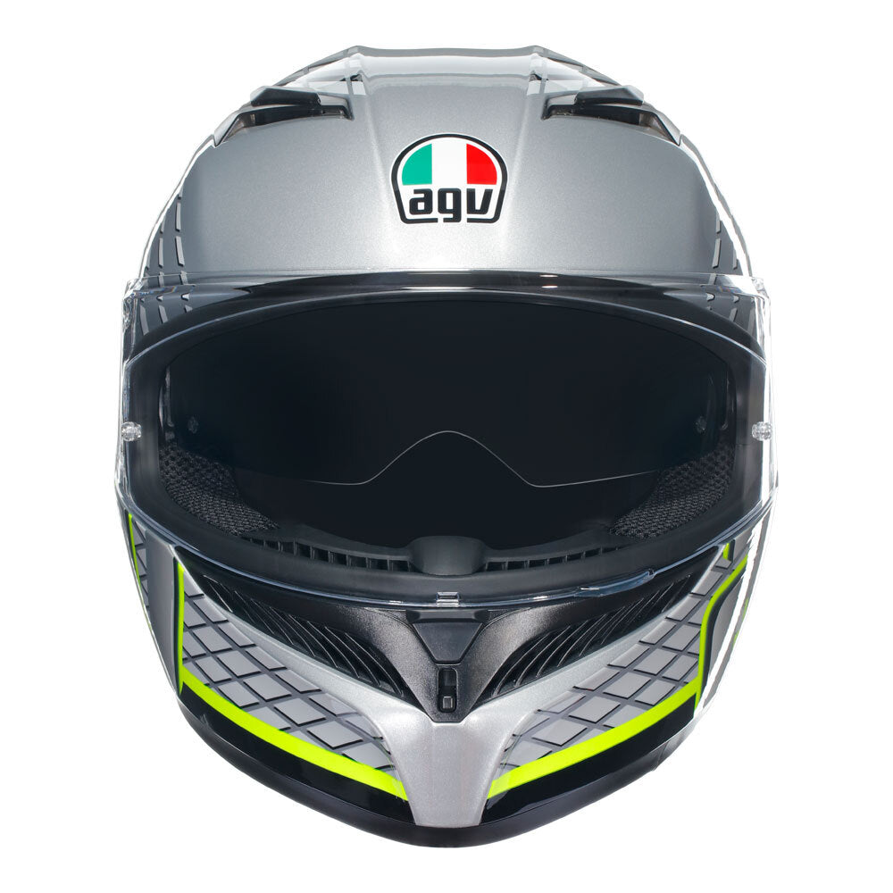 AGV K3 Fortify Grey/Black/Fluro Yellow Helmet