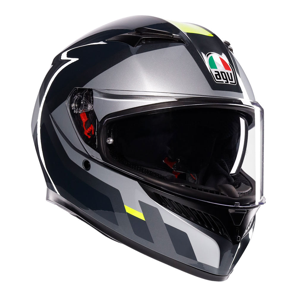 AGV K3 Shade Grey/Fluro Yellow Helmet