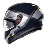 AGV K3 Shade Grey/Fluro Yellow Helmet