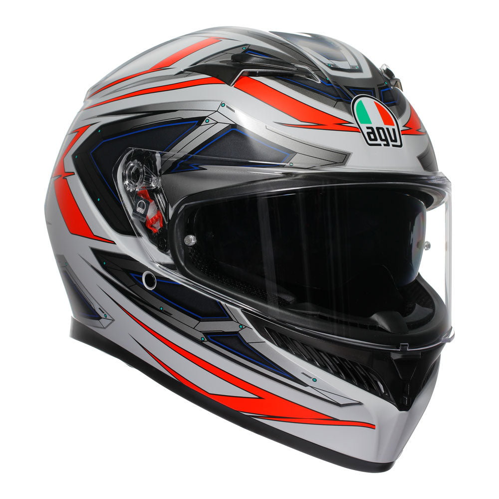 AGV K3 Space White/Fluro Red Helmet