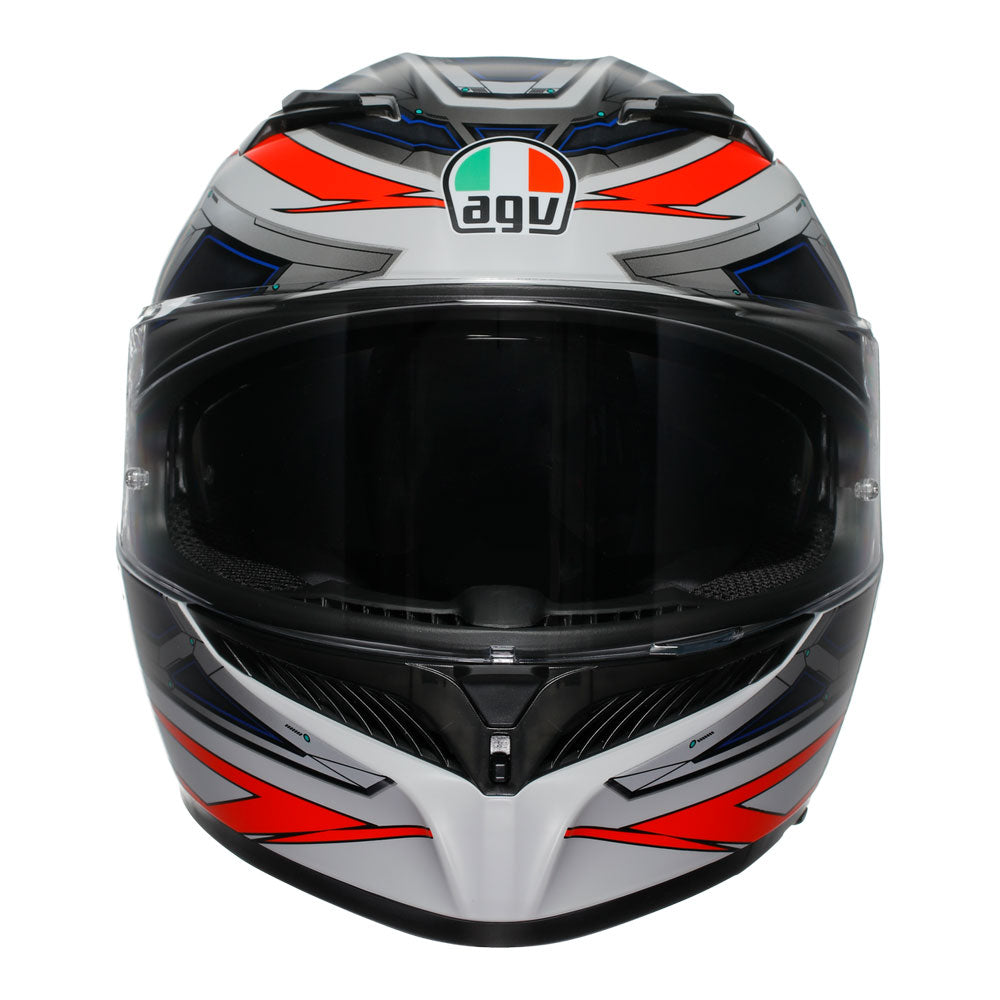 AGV K3 Space White/Fluro Red Helmet