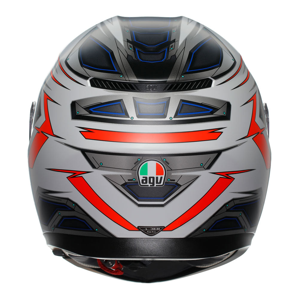 AGV K3 Space White/Fluro Red Helmet