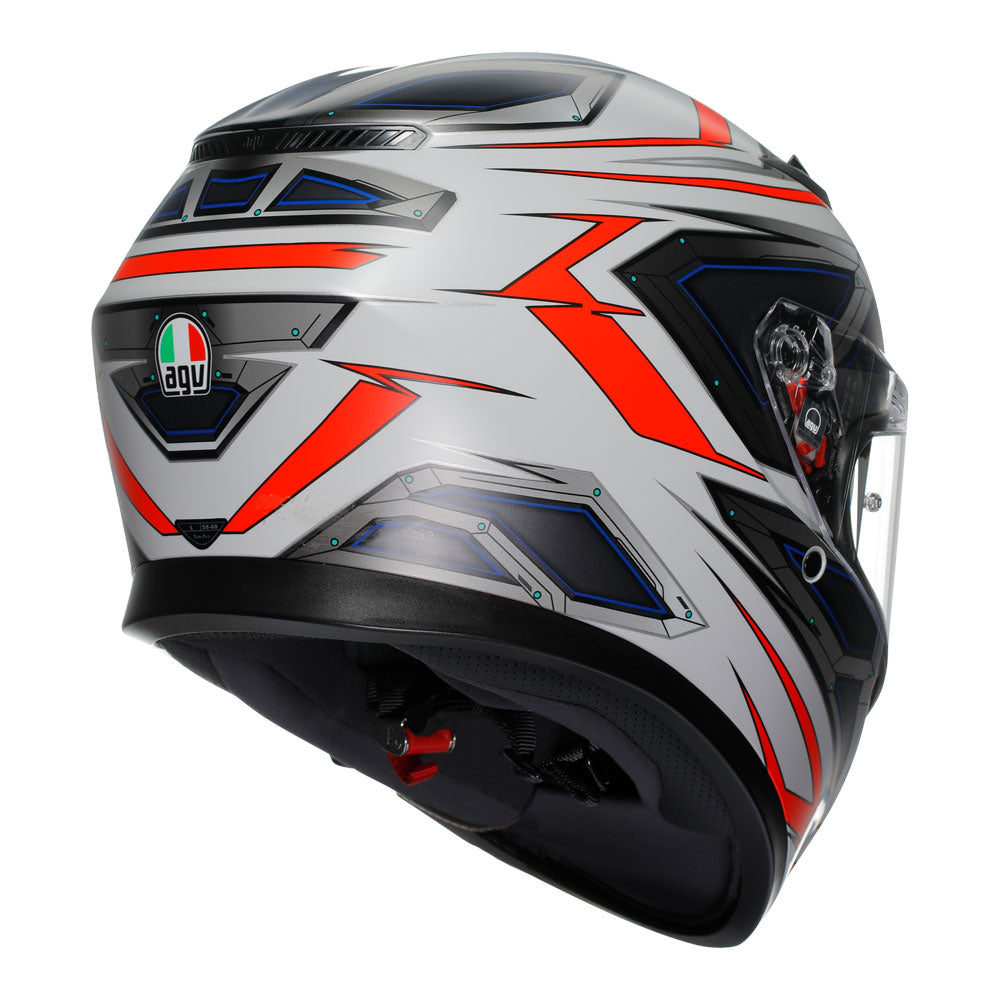 AGV K3 Space White/Fluro Red Helmet