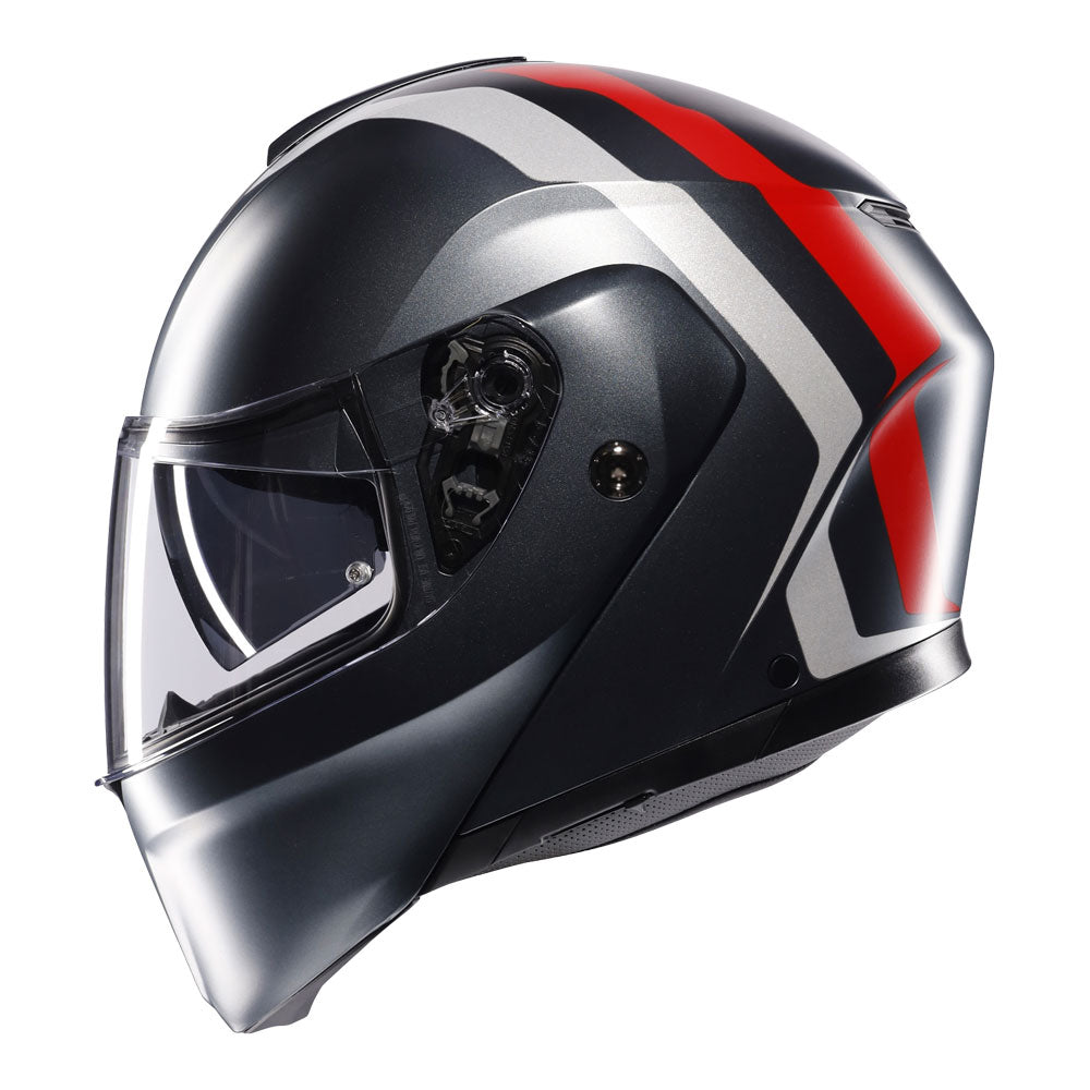 AGV Streetmodular Resia Matte Grey/Silver/Red Helmet