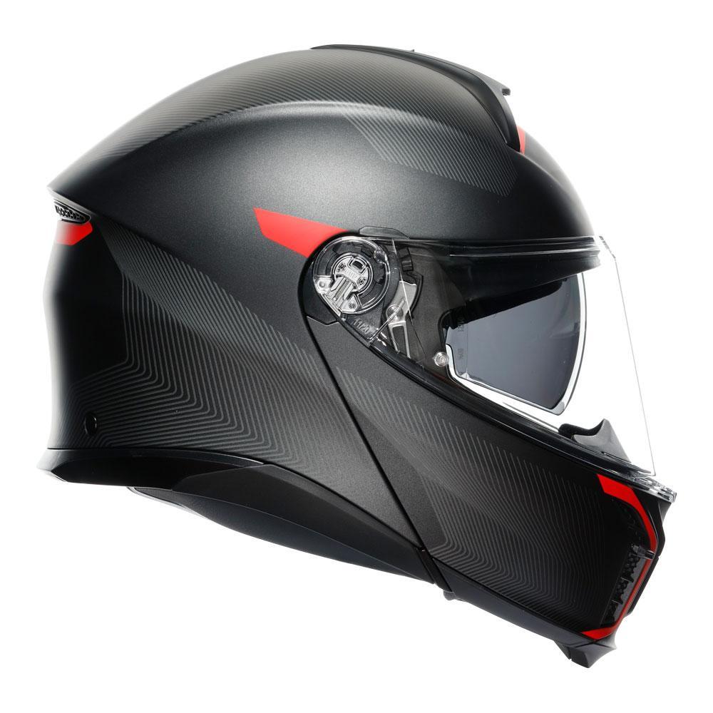 AGV Tourmodular Frequency Matte Gunmetal/Red Helmet