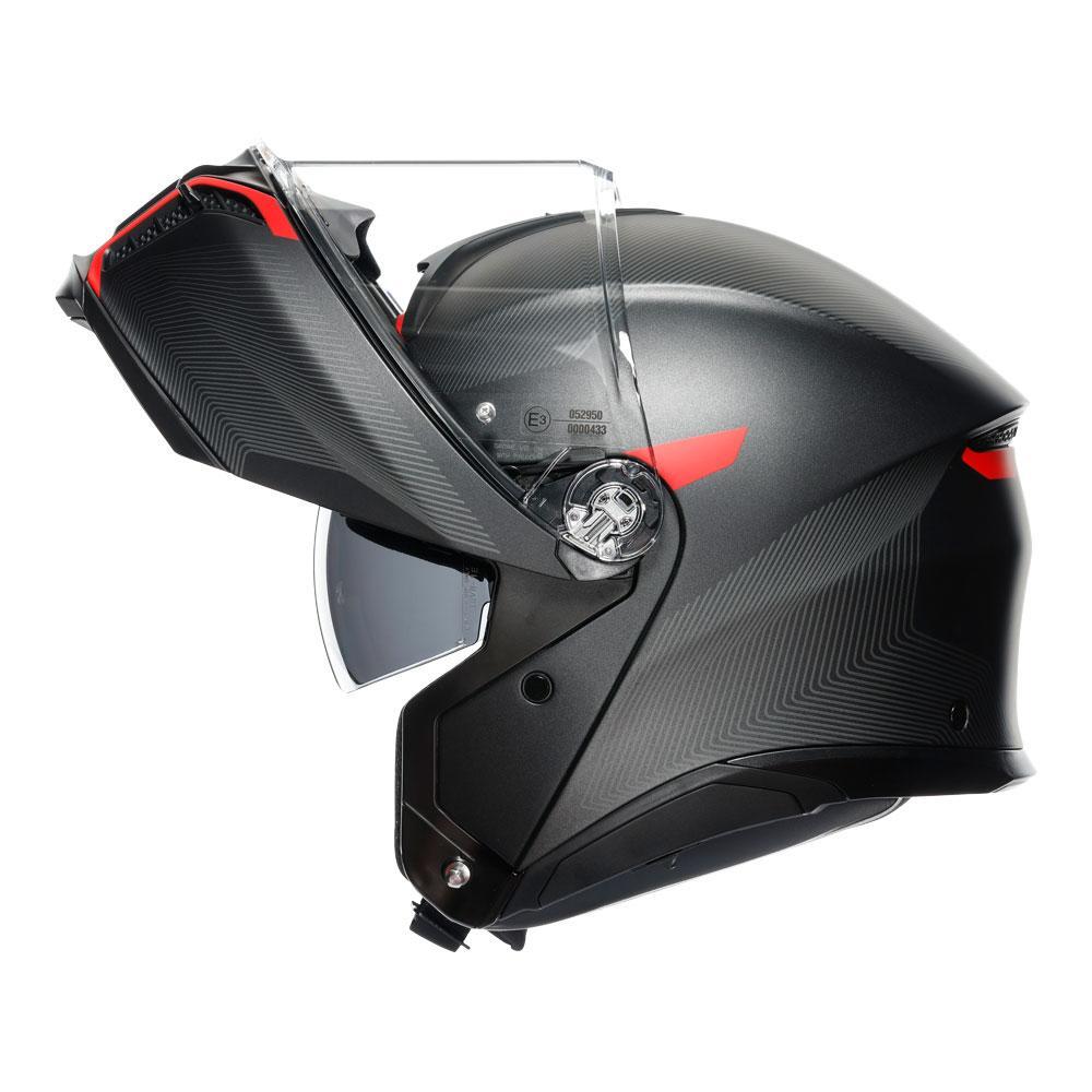 AGV Tourmodular Frequency Matte Gunmetal/Red Helmet