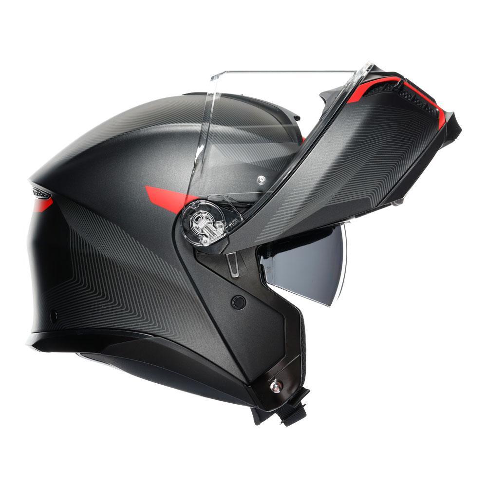 AGV Tourmodular Frequency Matte Gunmetal/Red Helmet