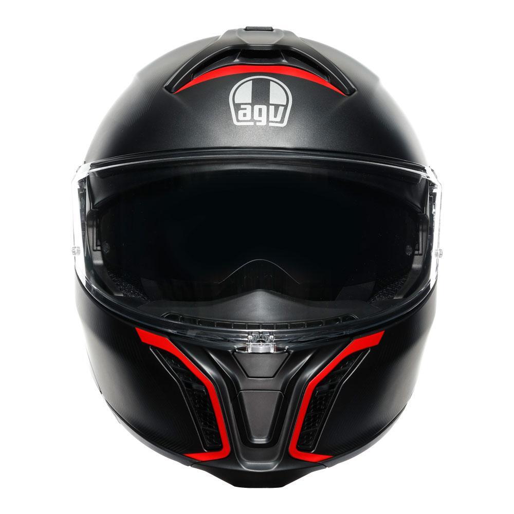 AGV Tourmodular Frequency Matte Gunmetal/Red Helmet