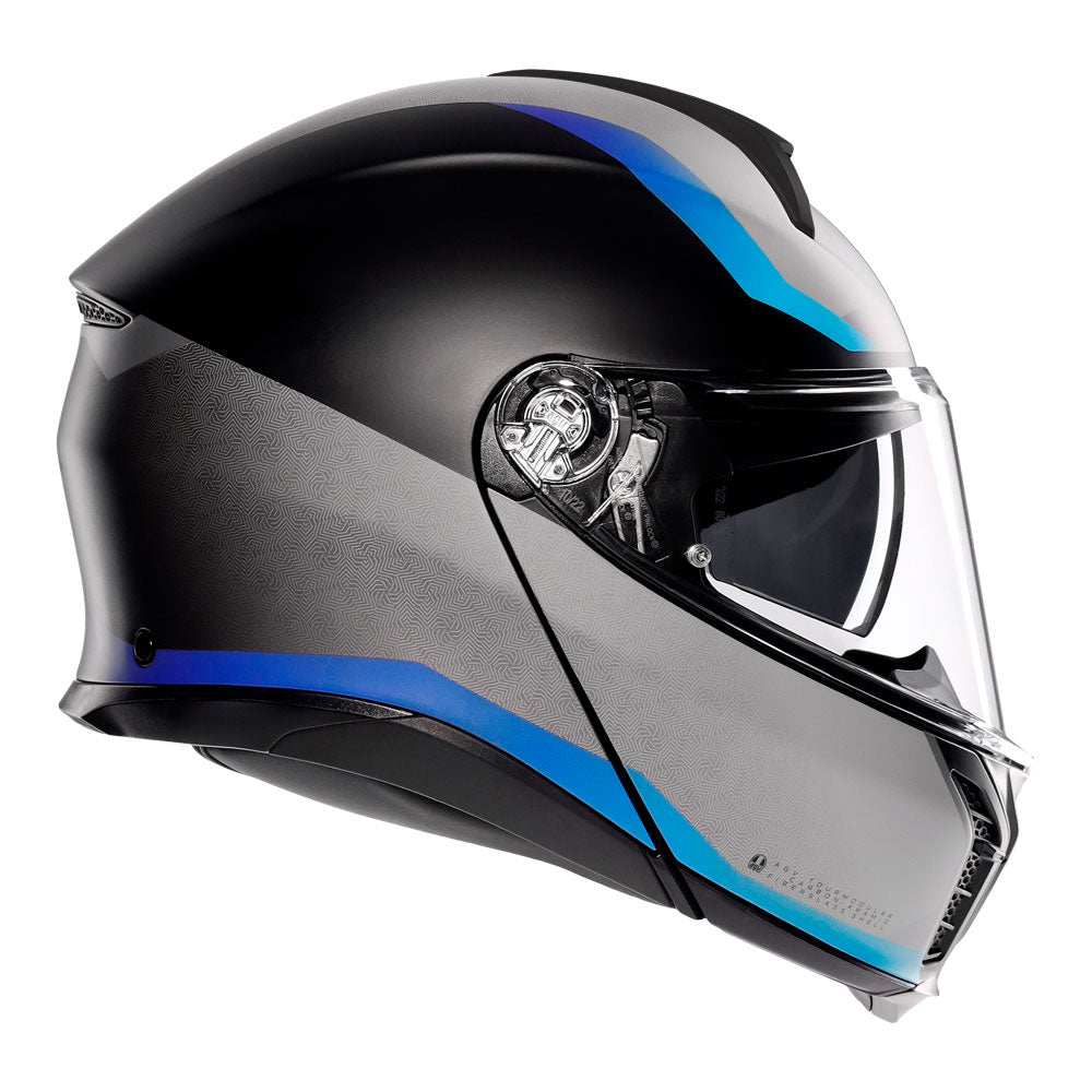 AGV Tourmodular Stray Matte Black/Grey/Blue Helmet