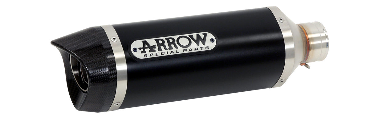 Arrow 53502AKN Thunder Dark Aluminium Slip-On Muffler w/Carbon End Cap for Aprilia SR 125 Motard 12-16