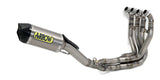 Arrow 71180CKR Competition EVO Steel Exhaust System w/Thunder Titanium Muffler for Yamaha YZF R3 17-20