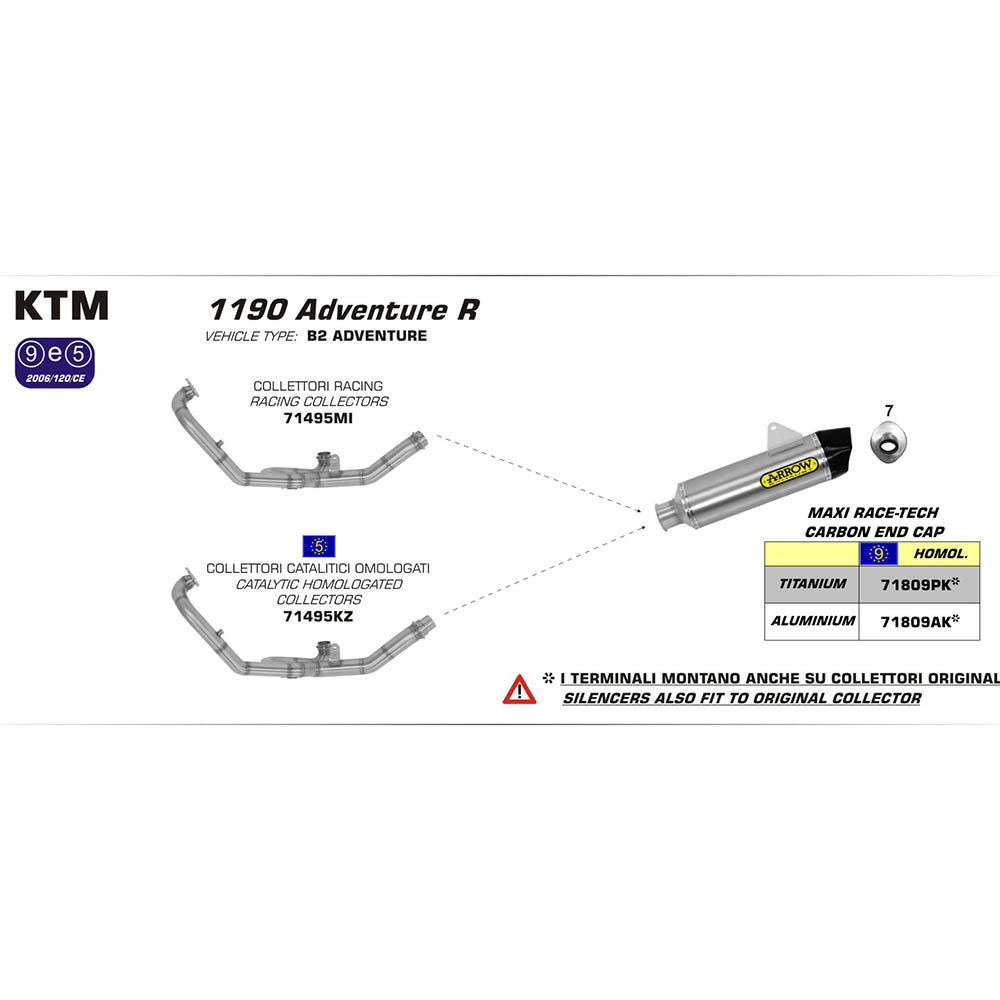 Arrow 71495MI Racing Collector Pipe for KTM 1050 Adventure 15-16/1090 Adventure 17-20/1190 Adventure 13-16/1290 Super Adventure 15-20